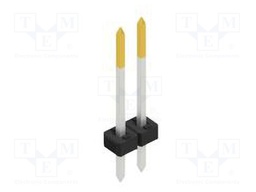 Connector: pin strips; pin header; male; PIN: 2; 2mm; THT; 1x2; 100V