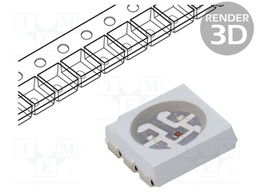 LED; SMD; 5550,PLCC6; RGB; 5x5.5mm; 120°; 1.6÷2.4/2.8÷3.6/2.8÷3.6V