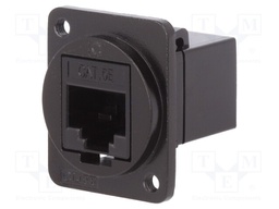 Coupler; FT; Cat: 5e; Layout: 8p8c; RJ45 socket,both sides; 19x24mm