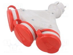 Connector: AC supply; female; socket; 2P+PE; 250VAC; 16A; for cable