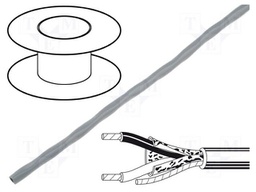 Wire; 1x2x18AWG; stranded; Cu; Al-PET foil; PVC; grey; 305m; 300V