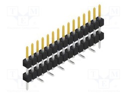 Connector: pin strips; pin header; male; PIN: 15; 2.54mm; SMT; 1x15