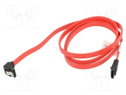 Cable: SATA; SATA plug,SATA plug angled; 1m; red; Core: CCS; 26AWG