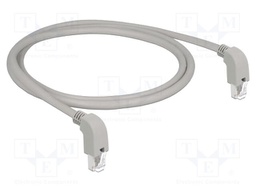 Patch cord; S/FTP; Cat: 6a; RJ45 down angled plug,both sides; Cu