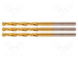 Drill set; for metal; Ø: 2.4mm; L: 57mm; high speed steel HSS-TIN