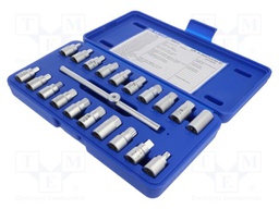 "SOCKET SET 3/8"" FOR OIL PLUGS, HEX 8 - 17mm, SQUARE 7 - 14