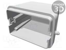 Enclosure: for Han connectors; Han; size 48B (2 x 24B); angled