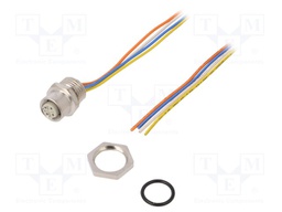 Socket; M12; PIN: 4; female; D code-Ethernet; Type: with leads