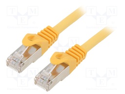Patch cord; S/FTP; 6a; solid; Cu; LSZH; yellow; 10m; 27AWG