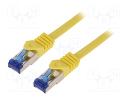 Patch cord; S/FTP; 6a; stranded; Cu; LSZH; yellow; 15m; 26AWG