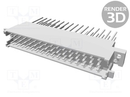 Socket; DIN 41612; type F; male; PIN: 48; d+b+z; straight; len.22mm