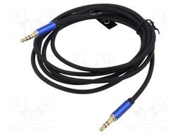 Cable; Jack 3.5mm 3pin plug,both sides; 1.5m; black