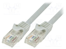 Patch cord; U/UTP; 5e; stranded; CCA; PVC; grey; 0.25m; 26AWG