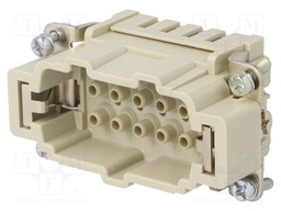 Connector: rectangular; male; Han E HMC; PIN: 10; size 10B; crimped