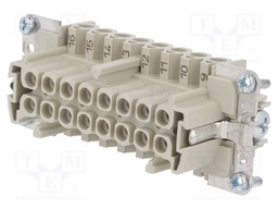 Connector: HDC; female; PIN: 16; size 16; Pitch: 77,5x27mm; 500V; 16A