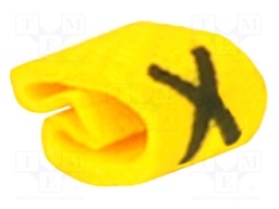 Markers for cables and wires; Label symbol: X; 1÷3mm; PVC; yellow