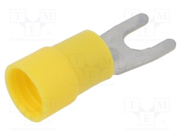 Tip: fork; M4; 4÷6mm2; crimped; for cable; insulated; tinned; yellow