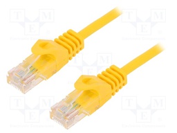 Patch cord; U/UTP; 5e; stranded; CCA; PVC; yellow; 1.5m; 26AWG