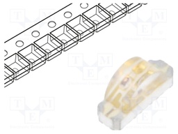 LED; SMD; 1206; RGB; 3x1.5x1mm; 100°; 25mA; Lens: transparent