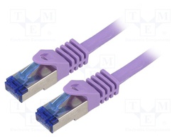 Patch cord; S/FTP; 6a; stranded; Cu; LSZH; violet; 7.5m; 26AWG