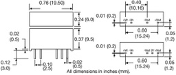 Converter: DC/DC; 1W; Uin: 24V; Uout: 24VDC; Uout2: -24VDC; Iout: 21mA