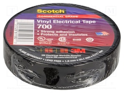 Tape: electrical insulating; W: 19mm; L: 20m; D: 0.177mm; black; 225%