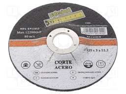 Cutting wheel; Ø: 125mm; Application: for metal,steel; Øhole: 22mm