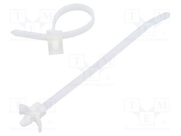 Cable tie; with fixing lugs; L: 130mm; W: 4.8mm; natural; polyamide