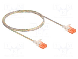 Patch cord; U/UTP; Cat: 6a; RJ45 plug,both sides; 1m; PVC; 28AWG