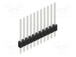 Connector: pin strips; pin header; male; PIN: 11; 1.27mm; THT; 1x11