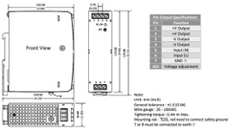 Power supply: switched-mode; 120W; 90÷264VAC; 24VDC; Iout: 5A; 88%