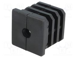 Plugs; for feet fastening,for profiles; Body: black; H: 37mm