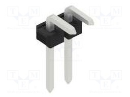 Connector: pin strips; pin header; male; PIN: 2; 2.54mm; THT; 1x2