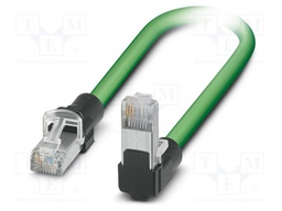 Patch cord; SF/UTP; 5; stranded; Cu,tinned; PVC; green; 0.5m; 22AWG
