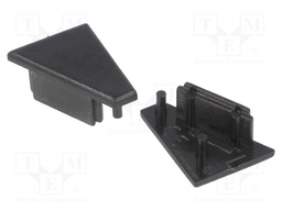 Cap for LED profiles; black; ABS; Application: CORNER10