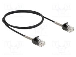 Patch cord; U/UTP; Cat: 6a; RJ45 plug,both sides; 1m; PVC; black