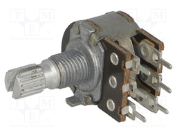 Potentiometer: shaft; single turn; 10kΩ; 100mW; ±20%; PCB,on panel