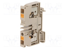 Splice terminal: rail; 6mm2; ways: 1; terminals: 2; beige; wemid
