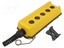 Case; yellow; 46; IP65; plastic; -35÷80°C; Holes no: 5