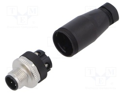 Connector: circular; plug; PIN: 4; male; for cable; screw terminal