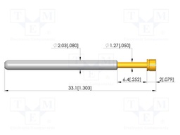 Test needle; Spring compression: 4.4mm; 6.35mm; 27A; CuBe; plug-in
