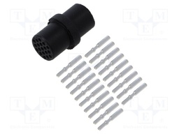 Connector: circular; contact insert; size 1; female; PIN: 19; 18+PE