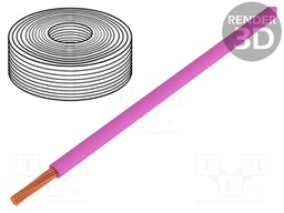 Wire; LiY; stranded; Cu; 0.25mm2; pink; PVC; 900V; 250m; Class: 5