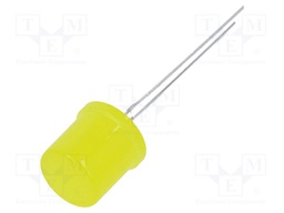 LED; 9.7mm; yellow; 585÷595mcd; 180°; Front: flat; Pitch: 2.54mm