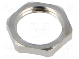 Nut; with earthing; M16; brass; 19mm; Thread: metric; Pitch: 1.5