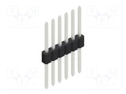 Connector: pin strips; pin header; male; PIN: 6; 1.27mm; THT; 1x6
