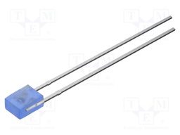 LED; blue; rectangular; 2x3x4mm; bipolar; 220mcd; 100°; Front: flat