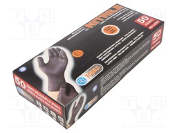 Protective gloves; Size: 10,XL; black; nitryl; 50pcs.