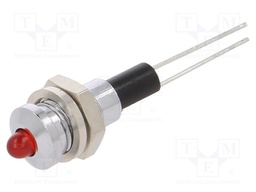 Indicator: LED; prominent; Cutout: Ø6mm; for PCB; brass; ØLED: 3mm