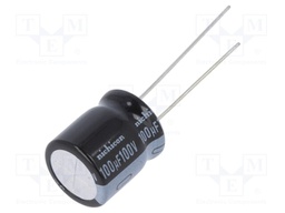 Capacitor: electrolytic; THT; 100uF; 100VDC; Ø12.5x15mm; Pitch: 5mm